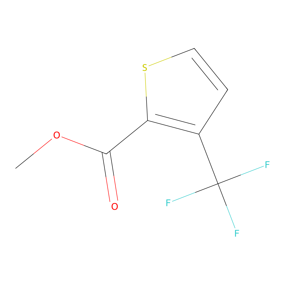 Methyl 3-(trifluoromethyl)thiophene-2-carboxylate molecular structure, CAS 1638885-32-1