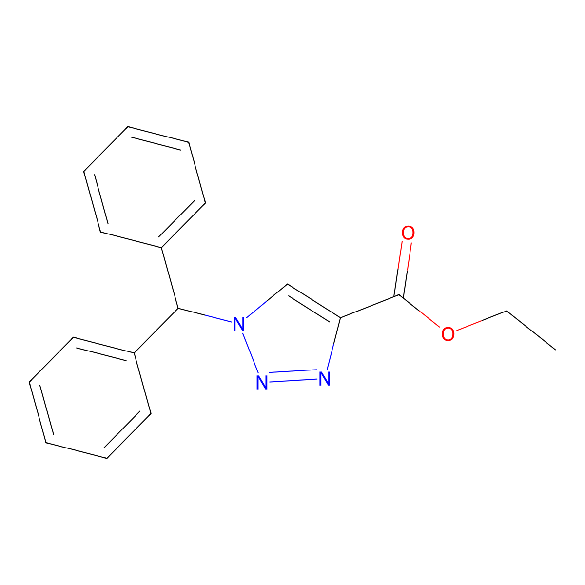 ethyl 1-(diphenylmethyl)-1H-1,2,3-triazole-4-carboxylate molecular structure, CAS 1638892-12-2