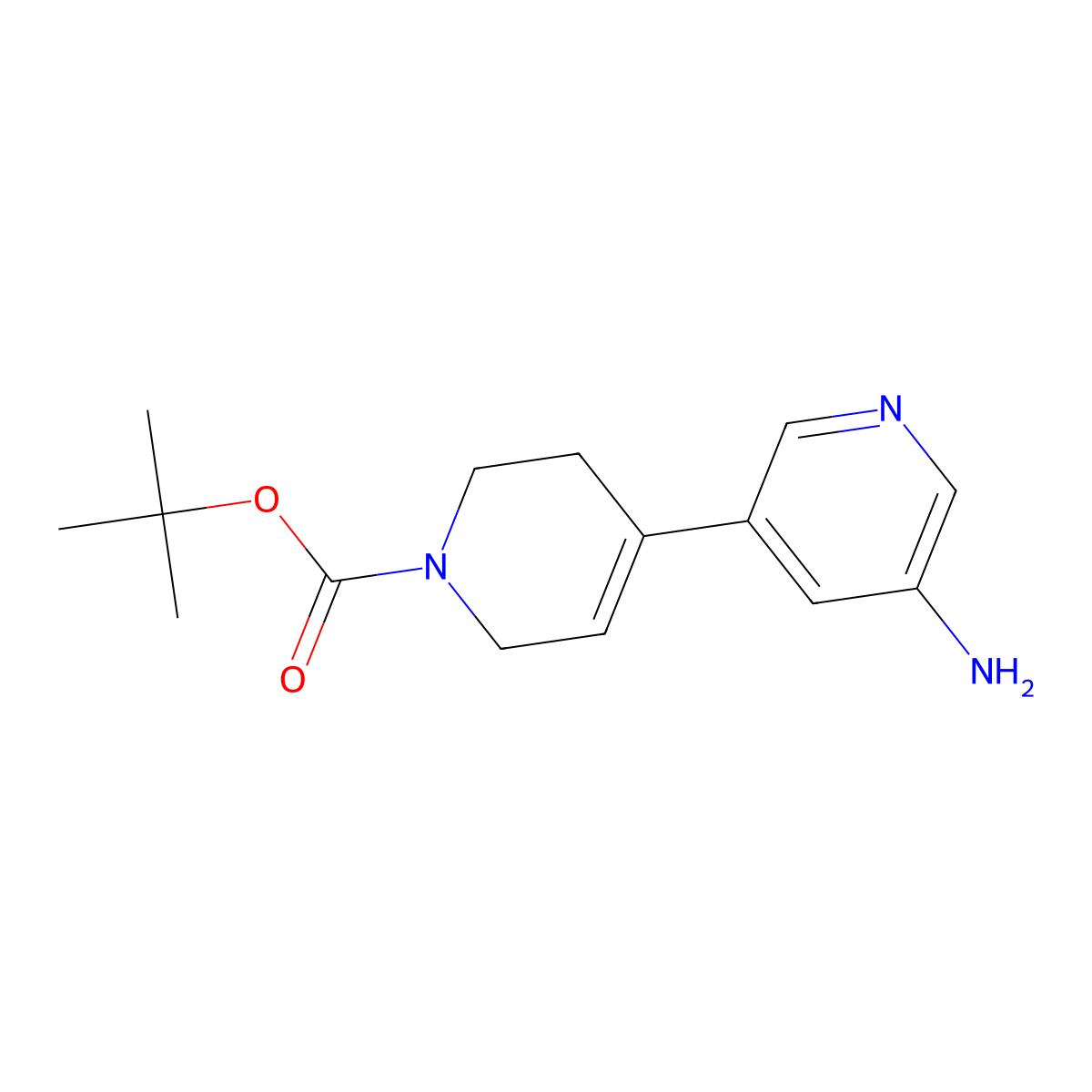 5-Amino-3',6'-dihydro-2'H-[3,4']bipyridinyl-1'-carboxylic acid tert-butyl ester molecular structure, CAS 1638900-62-5