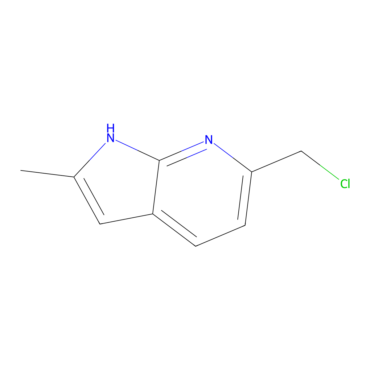 6-(Chloromethyl)-2-methyl-1H-pyrrolo[2,3-b]pyridine molecular structure, CAS 1638920-18-9
