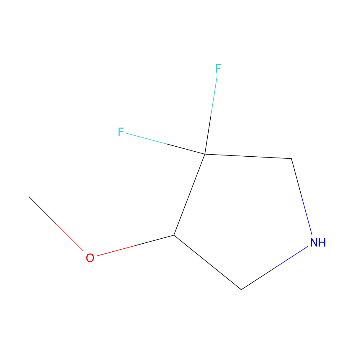 3,3-Difluoro-4-methoxy-pyrrolidine molecular structure, CAS 1638920-22-5