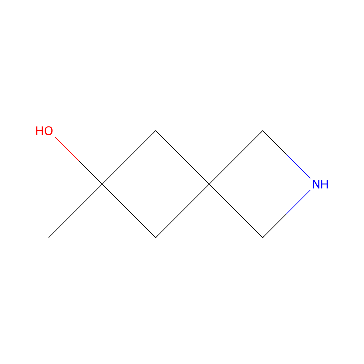 6-Methyl-2-azaspiro[3.3]heptan-6-ol molecular structure, CAS 1638920-25-8