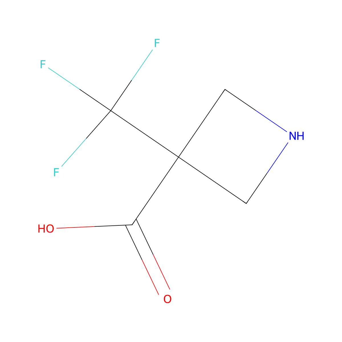 3-(Trifluoromethyl)azetidine-3-carboxylic acid molecular structure, CAS 1638920-29-2