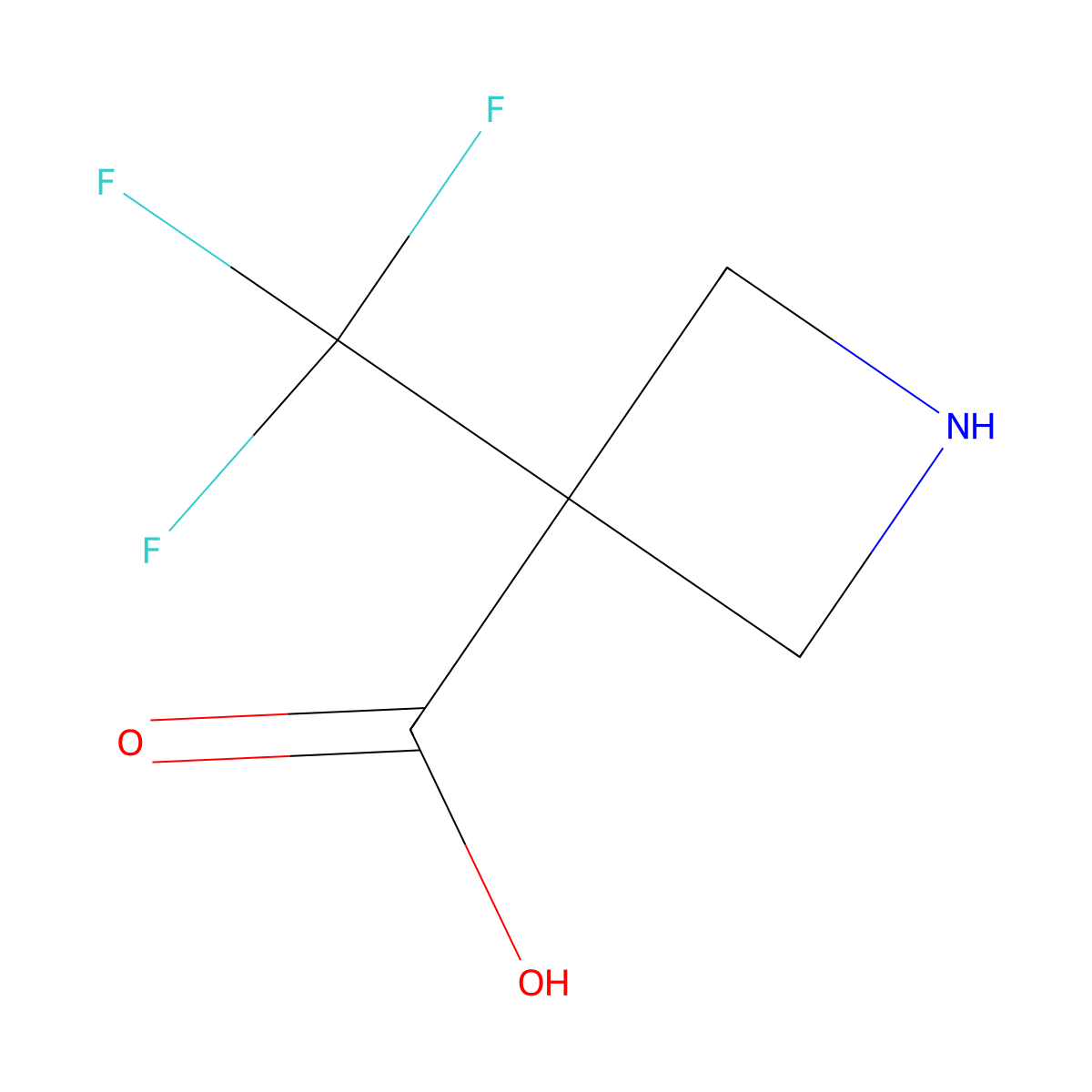 3-(Trifluoromethyl)azetidine-3-carboxylic acid molecular structure, CAS 1638920-29-2