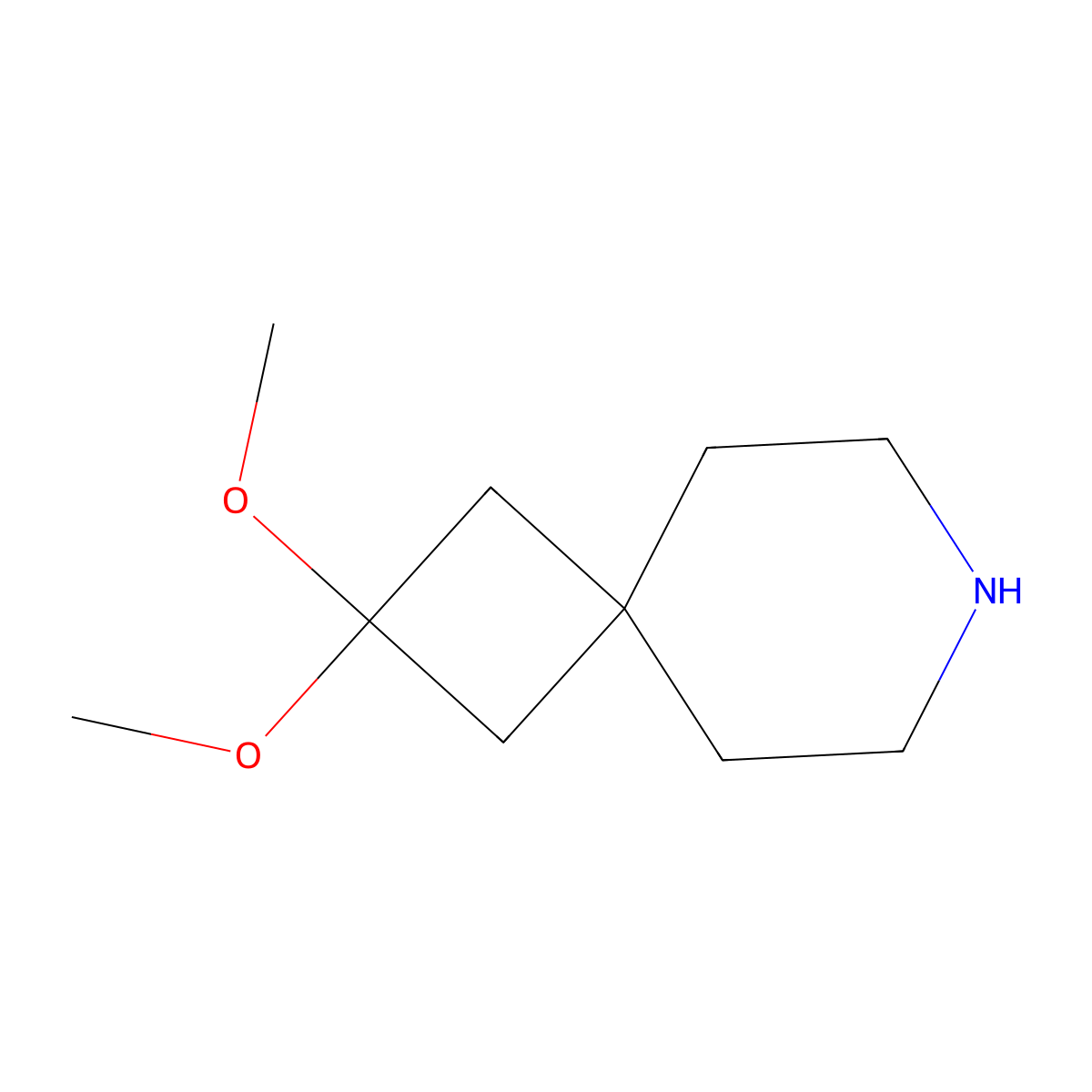 2,2-Dimethoxy-7-azaspiro[3.5]nonane molecular structure, CAS 1638920-37-2