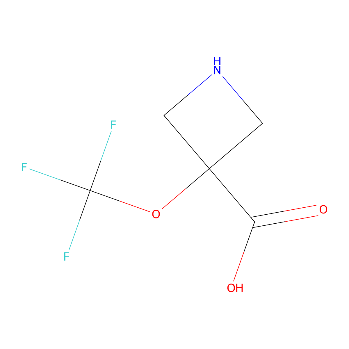 3-(Trifluoromethoxy)azetidine-3-carboxylic acid molecular structure, CAS 1638920-43-0