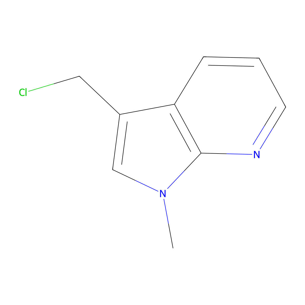 3-(chloromethyl)-1-methyl-1H-pyrrolo[2,3-b]pyridine molecular structure, CAS 1638920-51-0