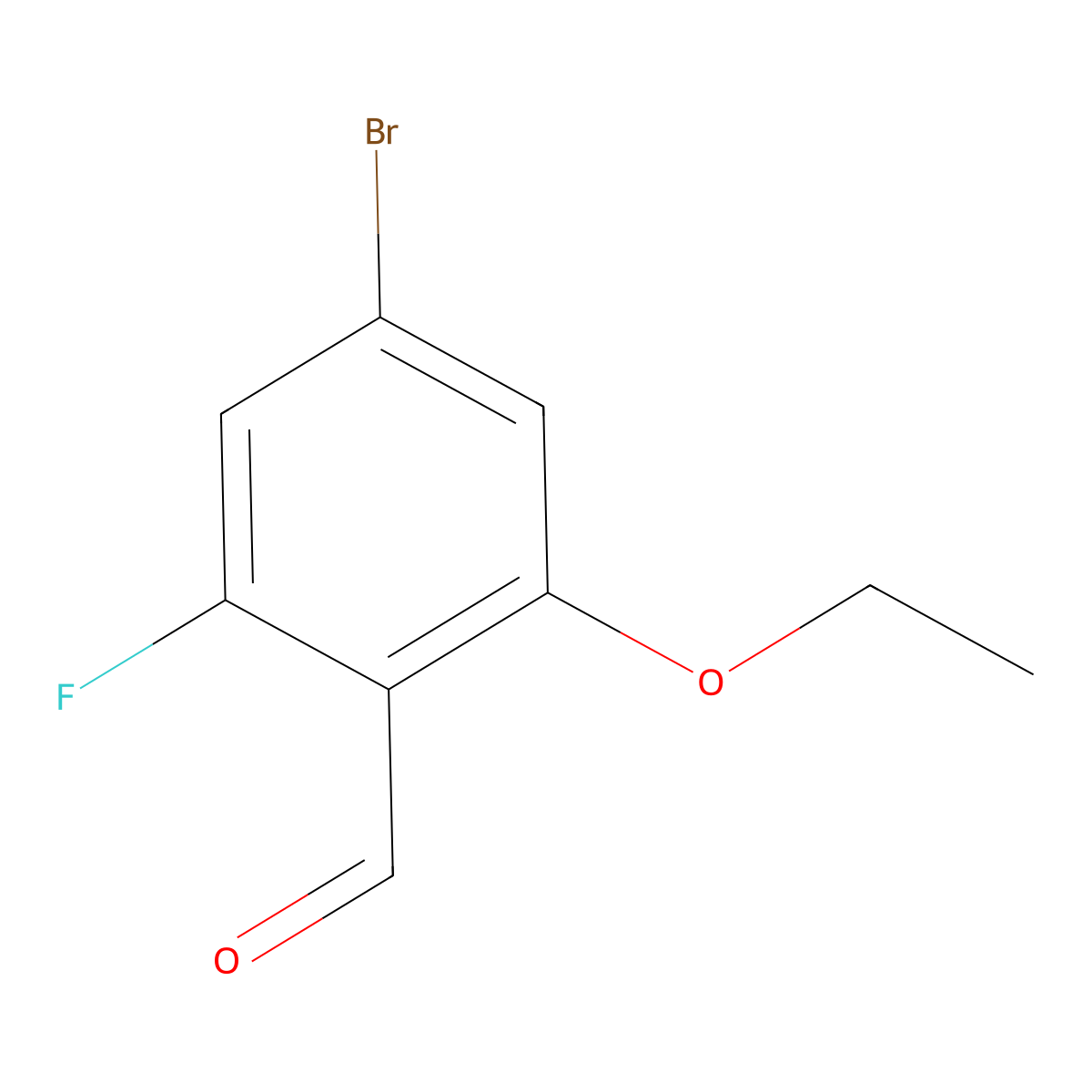 4-Bromo-2-ethoxy-6-fluorobenzaldehyde molecular structure, CAS 1638951-93-5