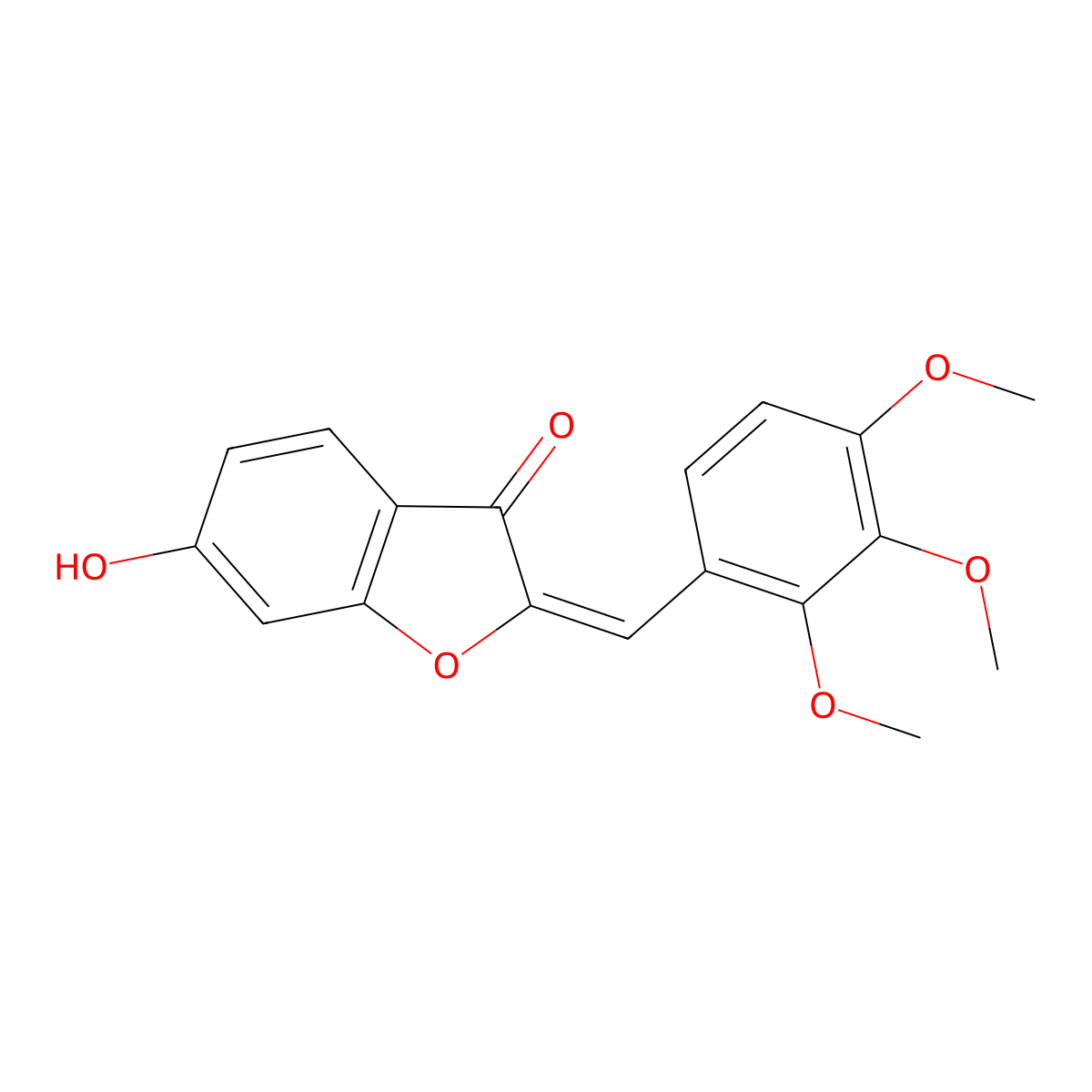 (Z)-6-hydroxy-2-(2,3,4-trimethoxybenzylidene)benzofuran-3(2H)-one molecular structure, CAS 1638956-60-1