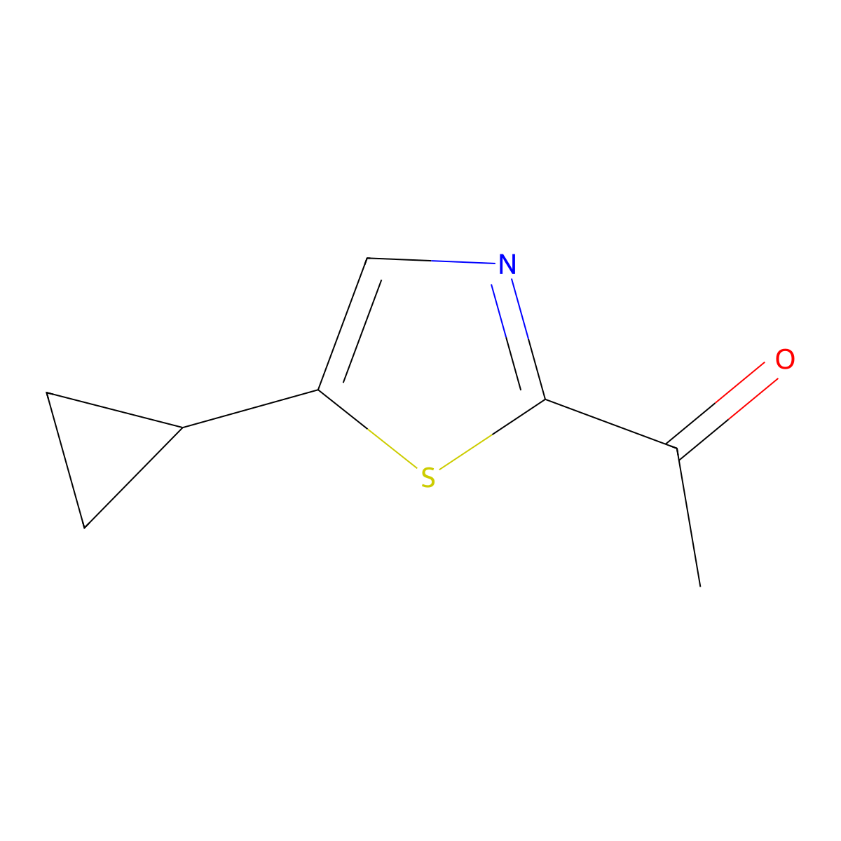 1-(5-Cyclopropyl-2-thiazolyl)ethanone molecular structure, CAS 1638962-48-7