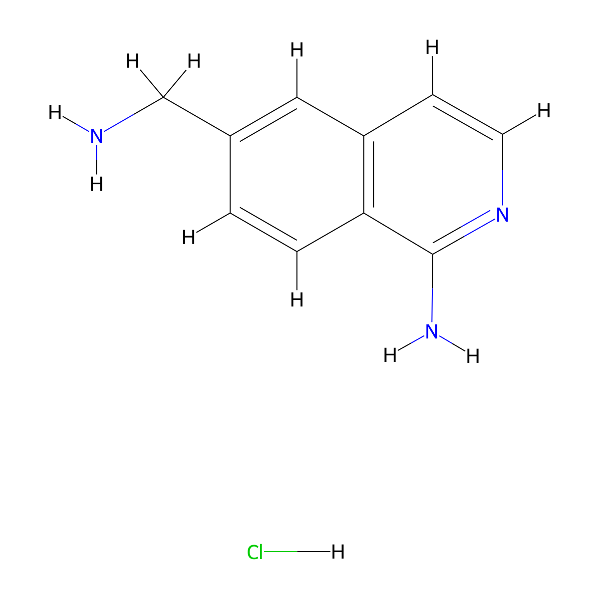 6-(Aminomethyl)isoquinolin-1-amine hydrochloride molecular structure, CAS 1638983-05-7