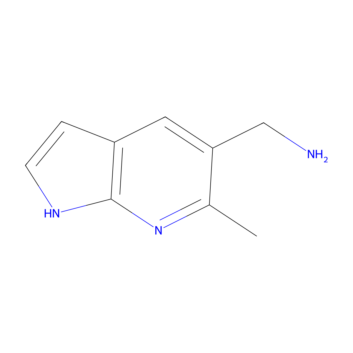 (6-methyl-1H-pyrrolo[2,3-b]pyridin-5-yl)methanamine molecular structure, CAS 1638983-52-4
