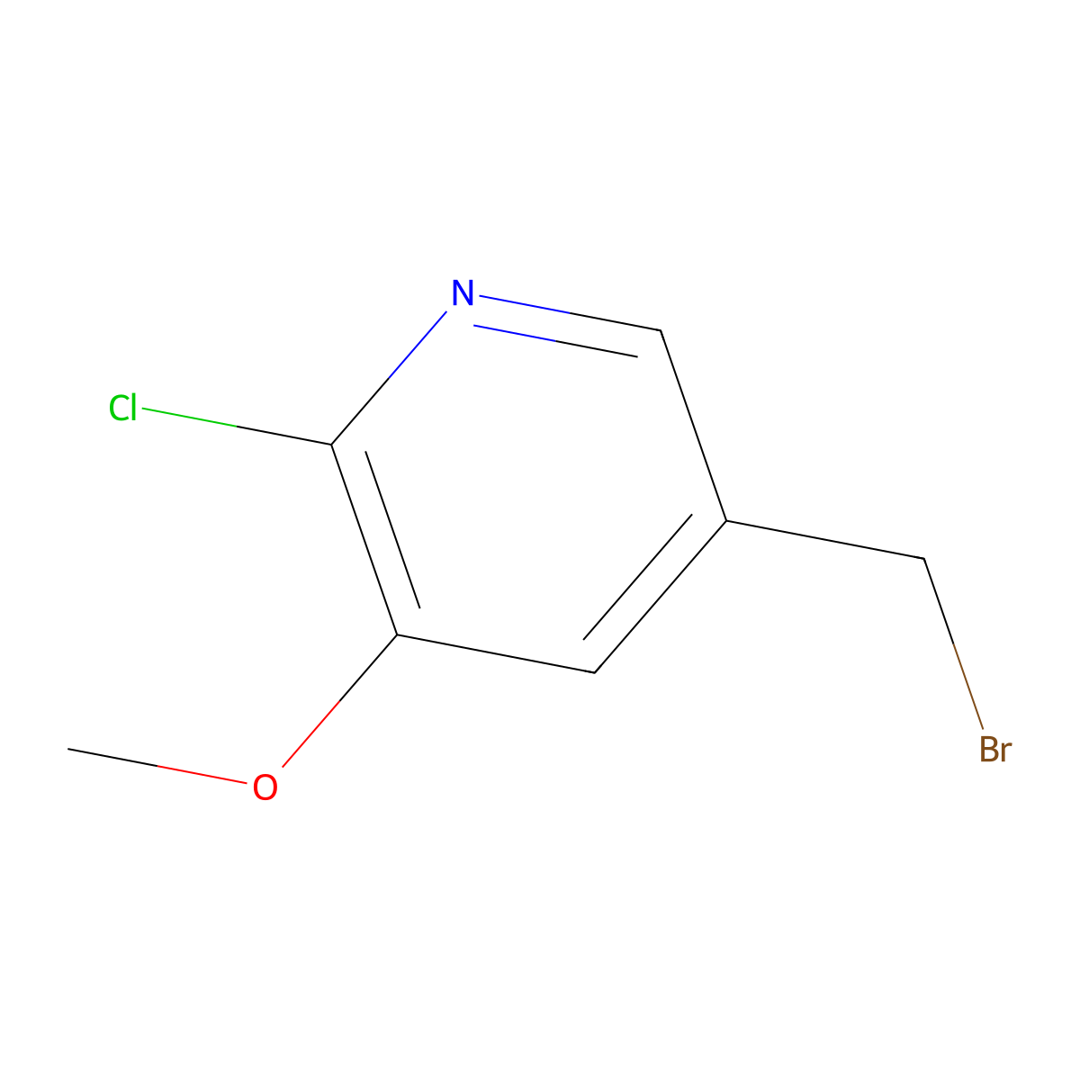 5-(Bromomethyl)-2-chloro-3-methoxypyridine molecular structure, CAS 1638983-61-5