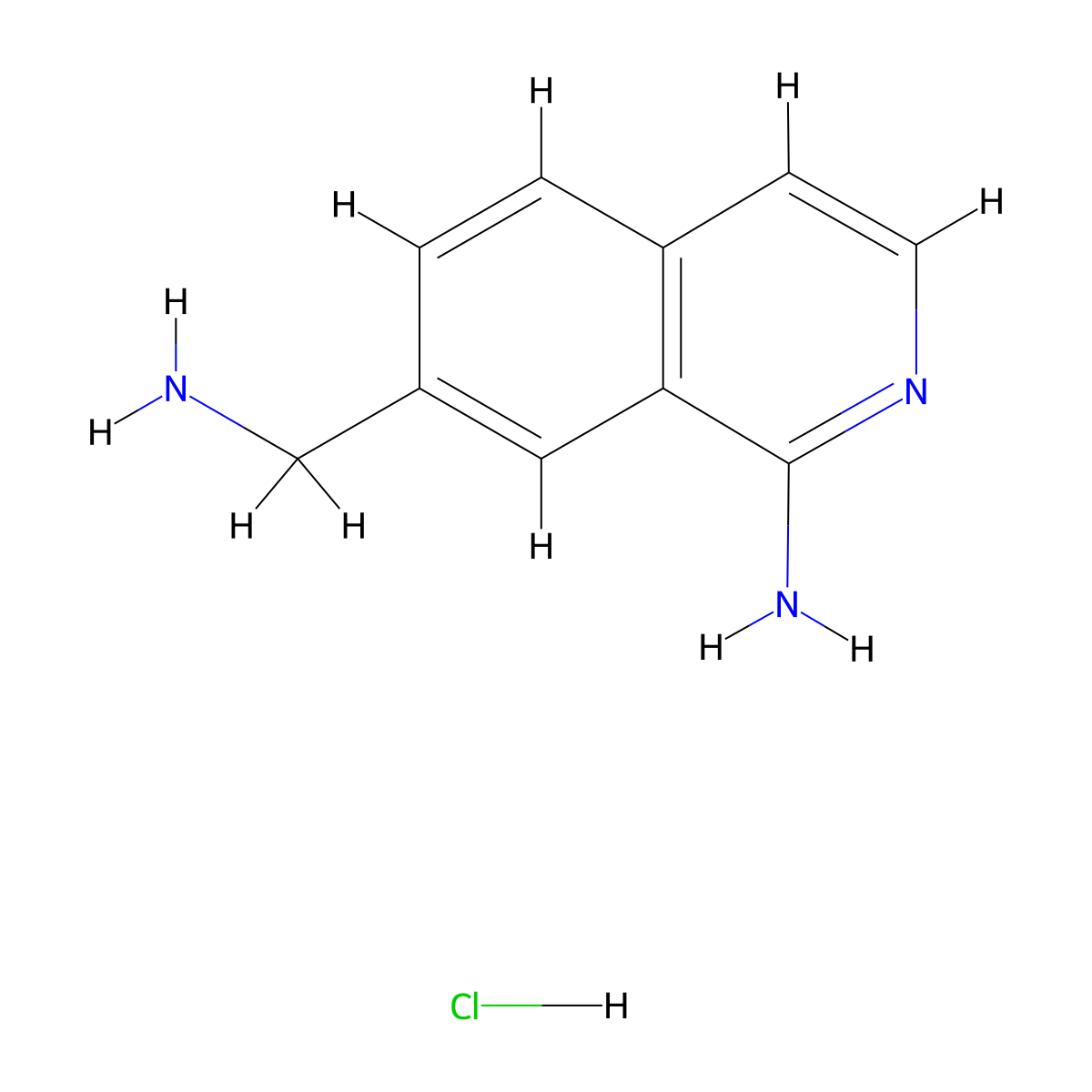 7-(Aminomethyl)isoquinolin-1-amine hydrochloride molecular structure, CAS 1638983-70-6