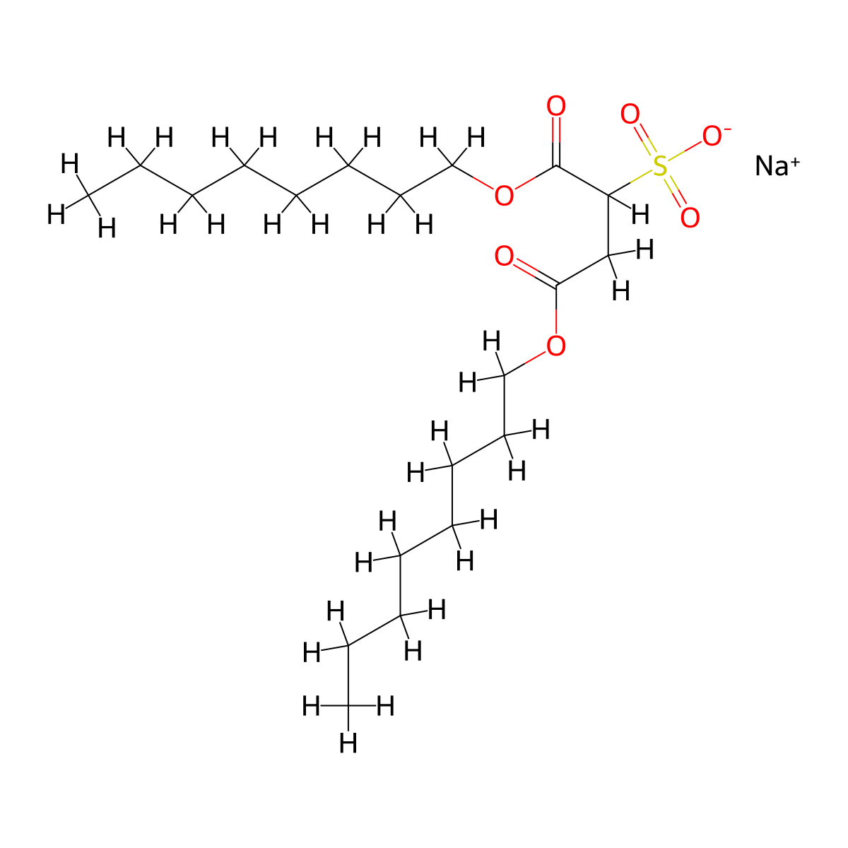 Dioctyl Sodium Sulfosuccinate molecular structure, CAS 1639-66-3