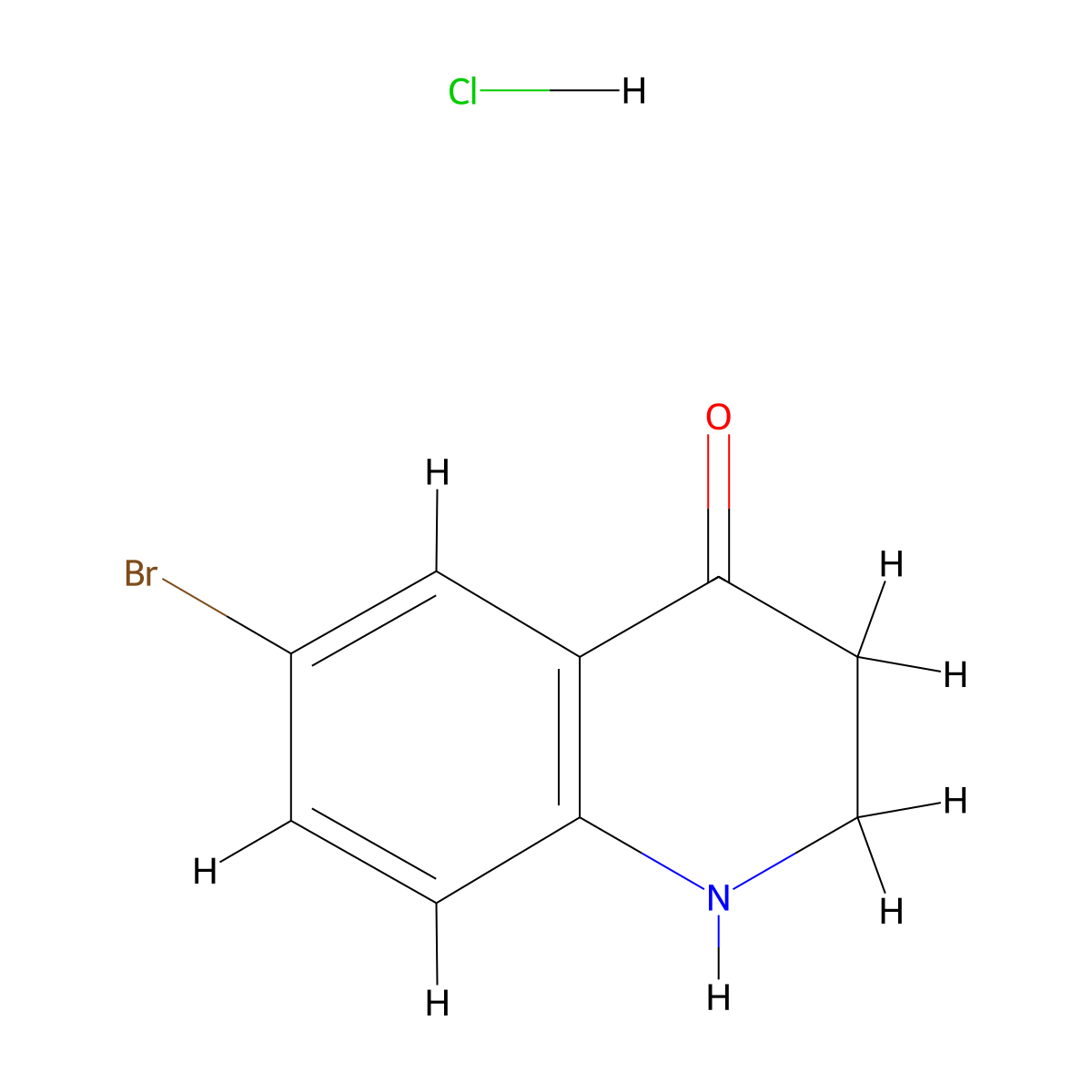 6-Bromo-2,3-dihydroquinolin-4(1H)-one hcl molecular structure, CAS 1639008-80-2