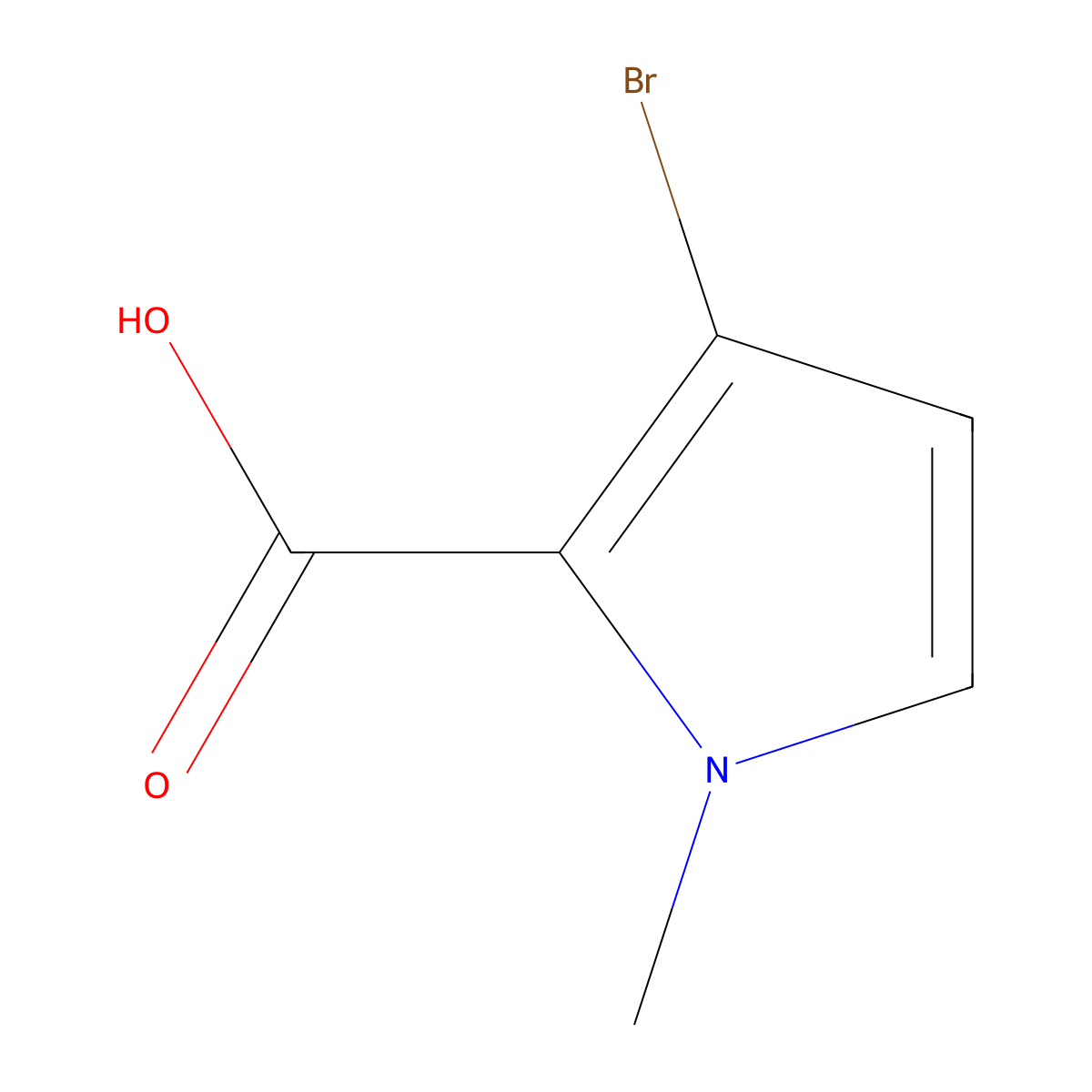 3-Bromo-1-methyl-1H-pyrrole-2-carboxylic acid molecular structure, CAS 1639011-56-5