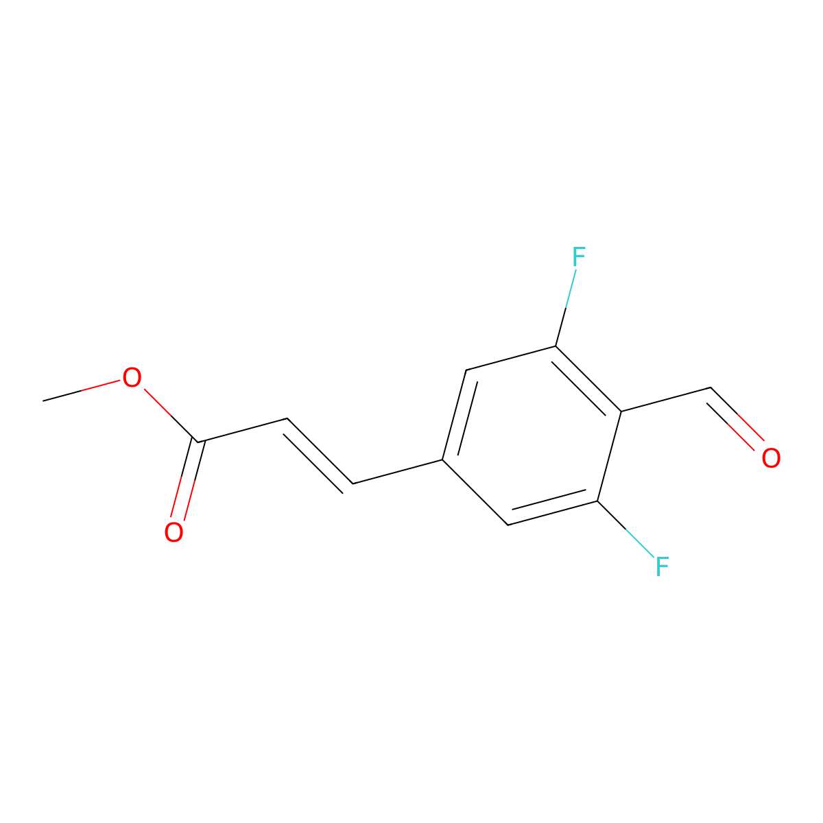 (E)-methyl 3-(3,5-difluoro-4-formylphenyl)acrylate molecular structure, CAS 1639042-39-9