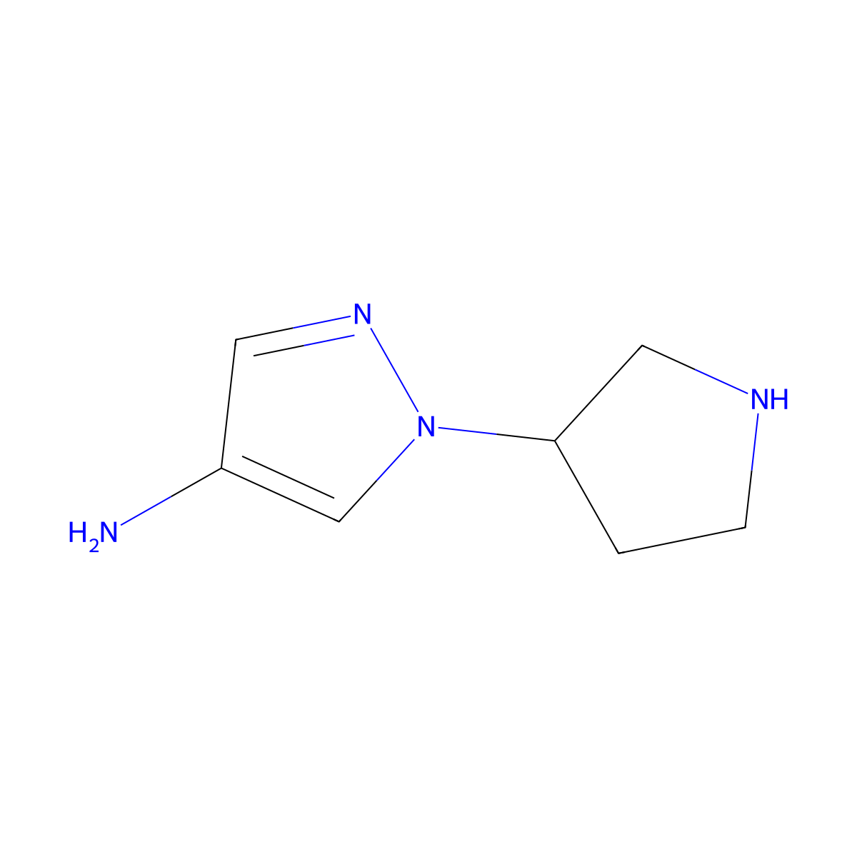 1-(pyrrolidin-3-yl)-1H-pyrazol-4-amine molecular structure, CAS 1639044-06-6