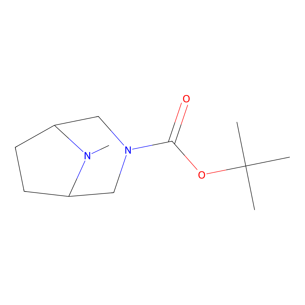 tert-Butyl 8-methyl-3,8-diazabicyclo[3.2.1]octane-3-carboxylate molecular structure, CAS 1639111-11-7
