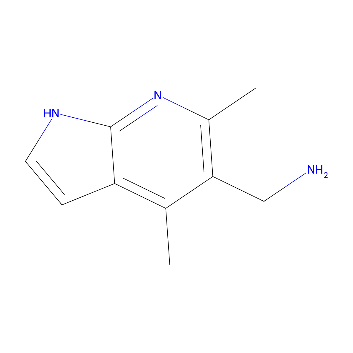 {4,6-dimethyl-1H-pyrrolo[2,3-b]pyridin-5-yl}methanamine molecular structure, CAS 1639112-63-2
