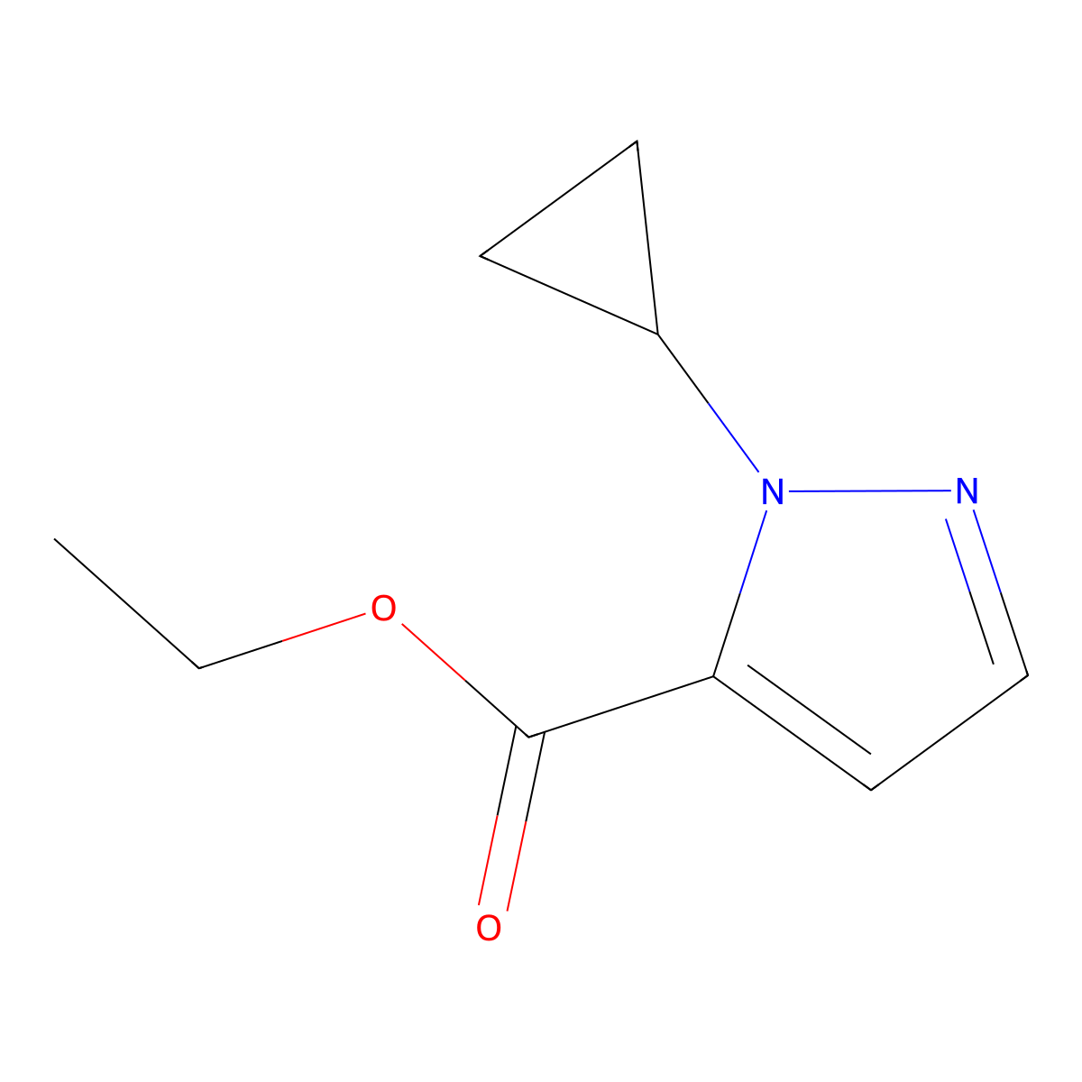 ethyl 1-cyclopropyl-1H-pyrazole-5-carboxylate molecular structure, CAS 1639114-94-5