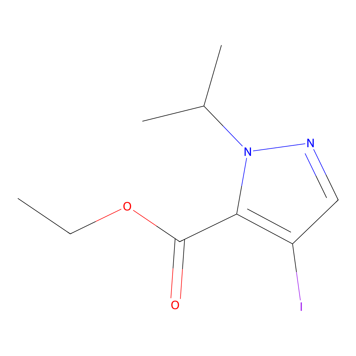 ethyl 4-iodo-1-isopropyl-1H-pyrazole-5-carboxylate molecular structure, CAS 1639115-02-8