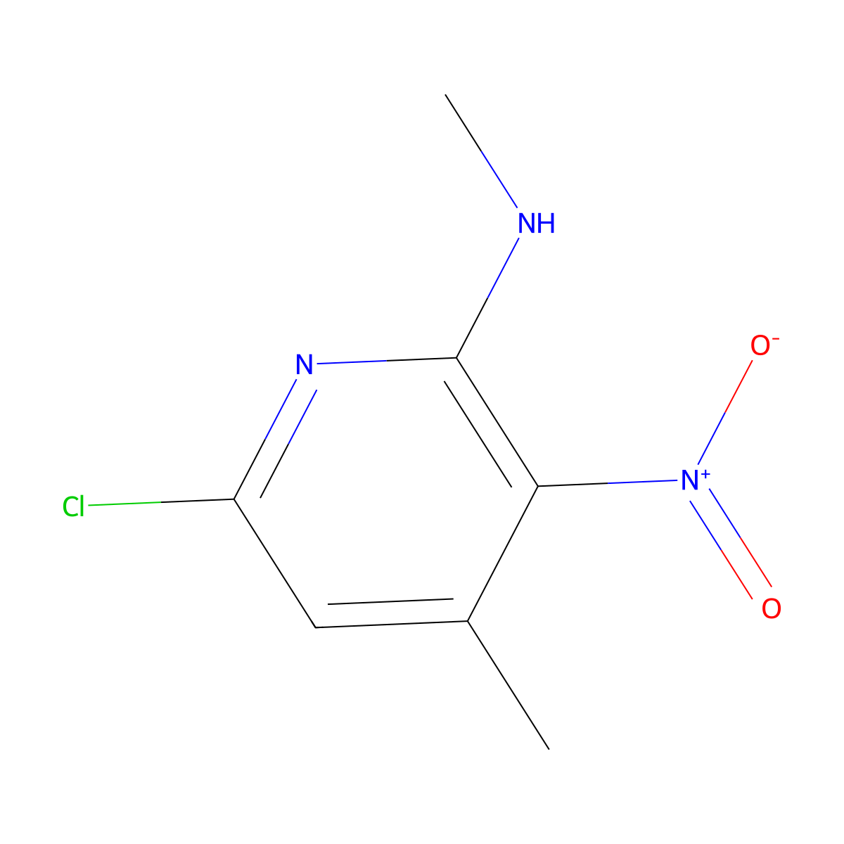 6-Chloro-N,4-dimethyl-3-nitropyridin-2-amine molecular structure, CAS 1639116-69-0