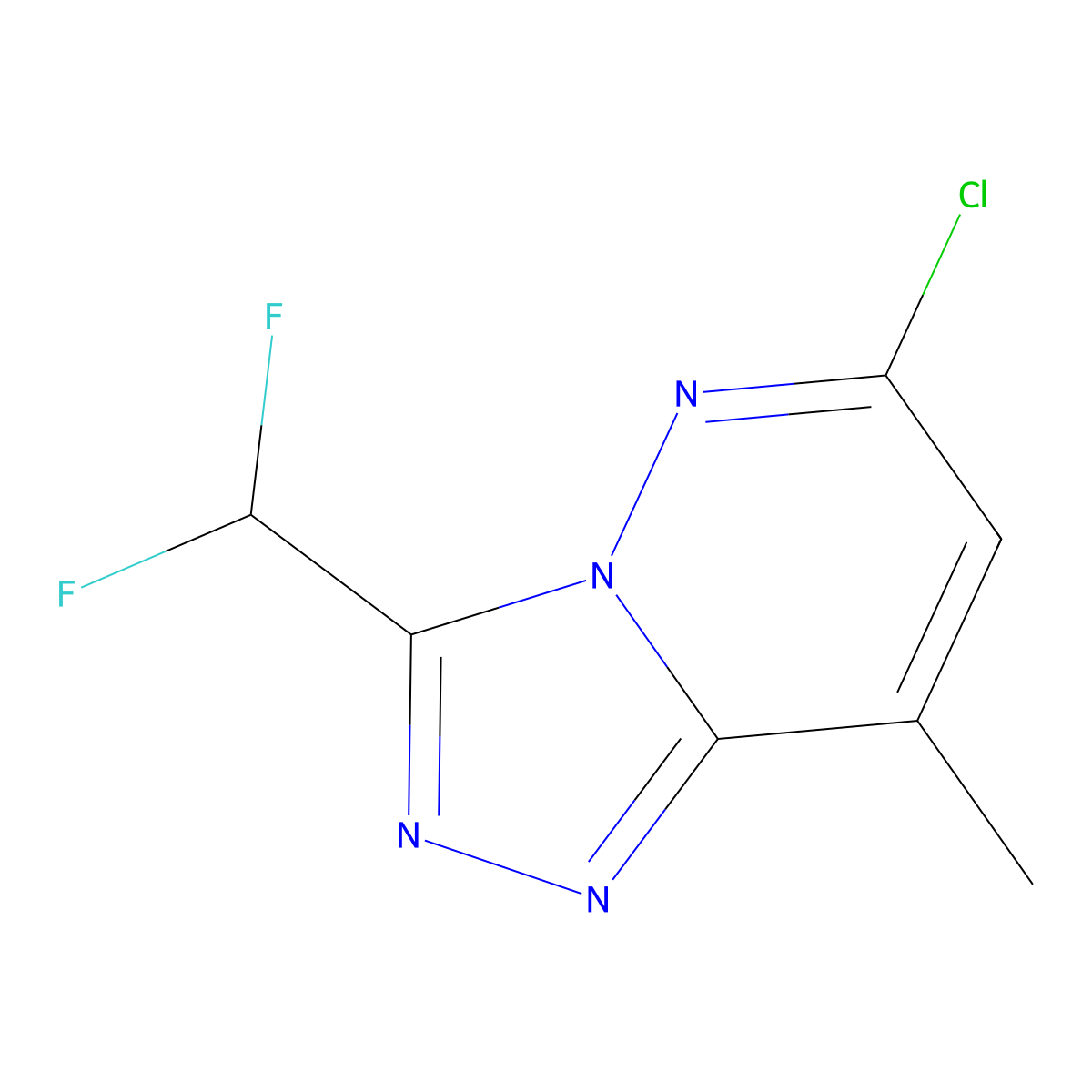 6-Chloro-3-(difluoromethyl)-8-methyl-[1,2,4]triazolo[4,3-b]pyridazine molecular structure, CAS 1639117-97-7