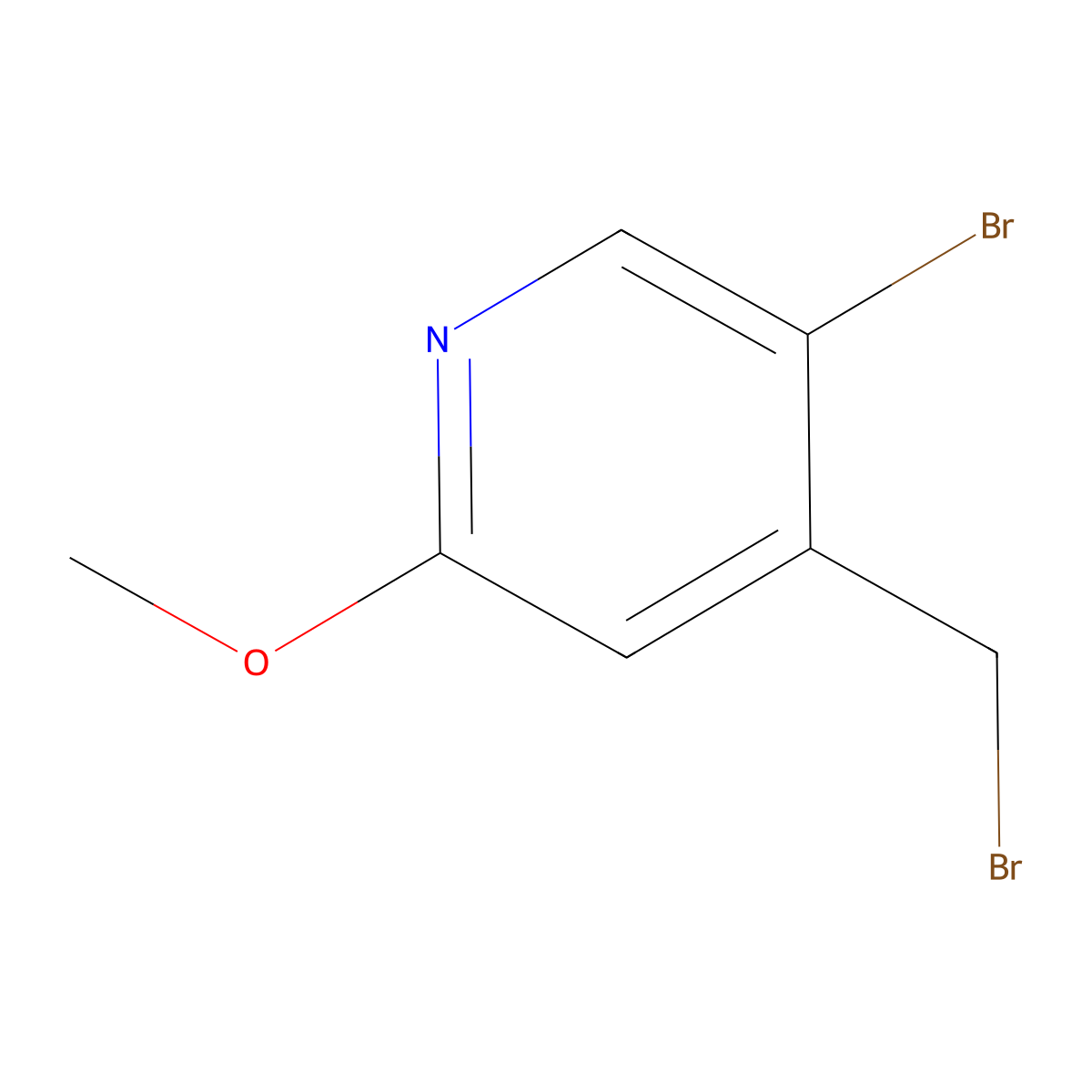 5-Bromo-4-(bromomethyl)-2-methoxypyridine molecular structure, CAS 163914-13-4