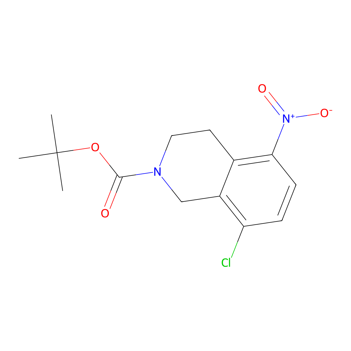 Tert-butyl8-chloro-5-nitro-1,2,3,4-tetrahydroisoquinoline-2-carboxylate molecular structure, CAS 1639149-77-1