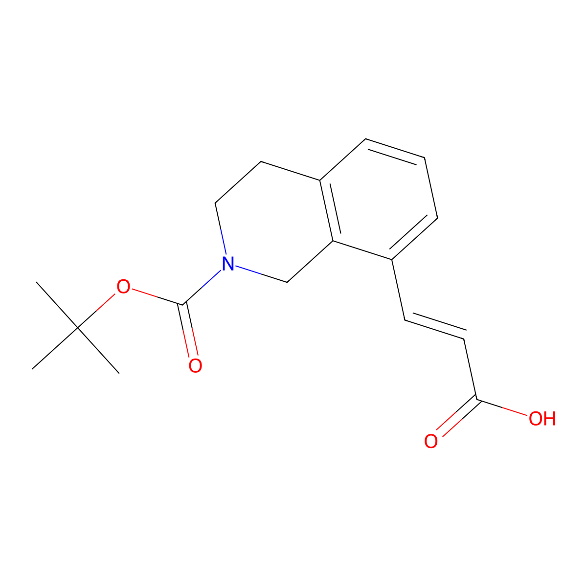 (E)-3-(2-(Tert-butoxycarbonyl)-1,2,3,4-tetrahydroisoquinolin-8-YL)acrylic acid molecular structure, CAS 1639151-95-3