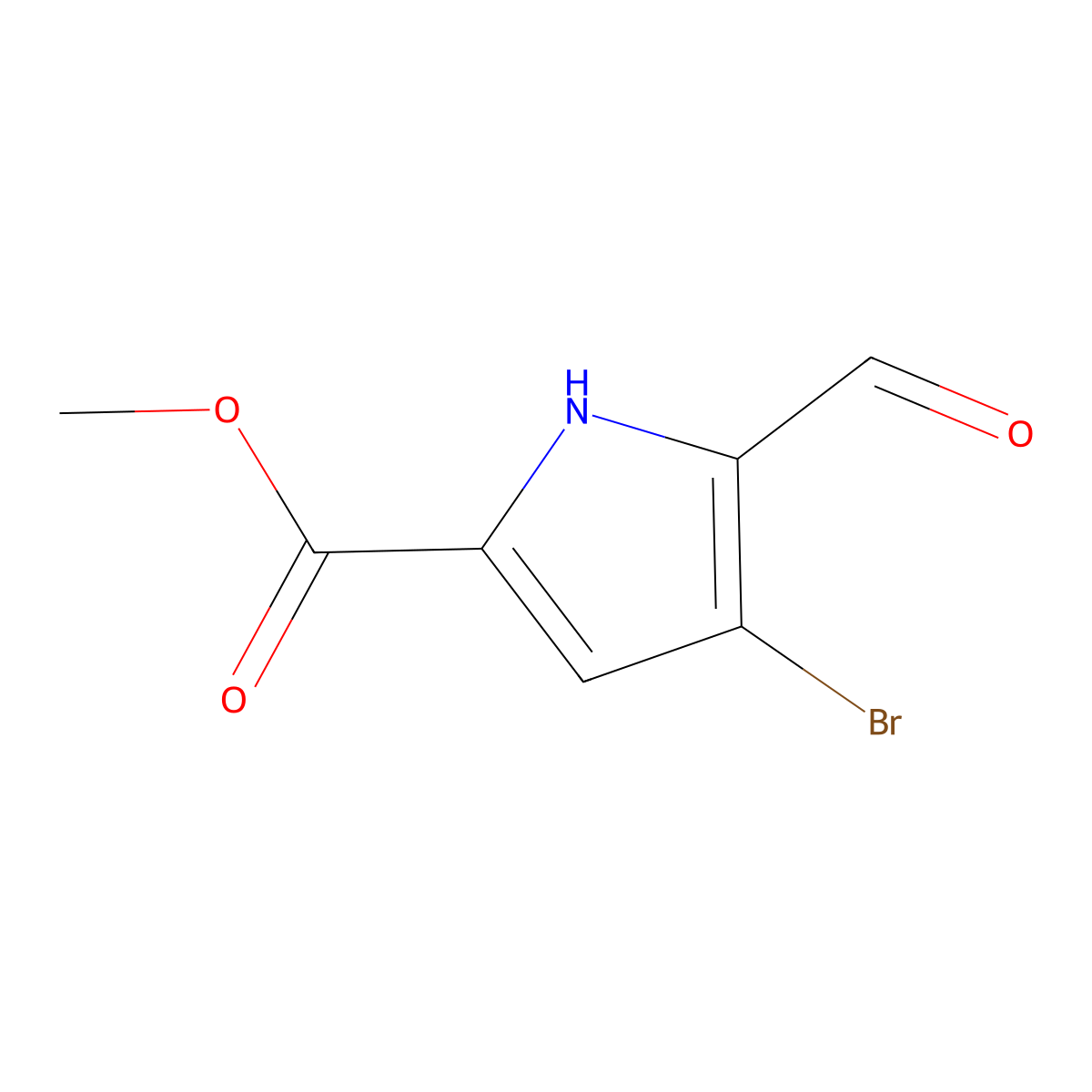 methyl 4-bromo-5-formyl-1H-pyrrole-2-carboxylate molecular structure, CAS 1639158-83-0