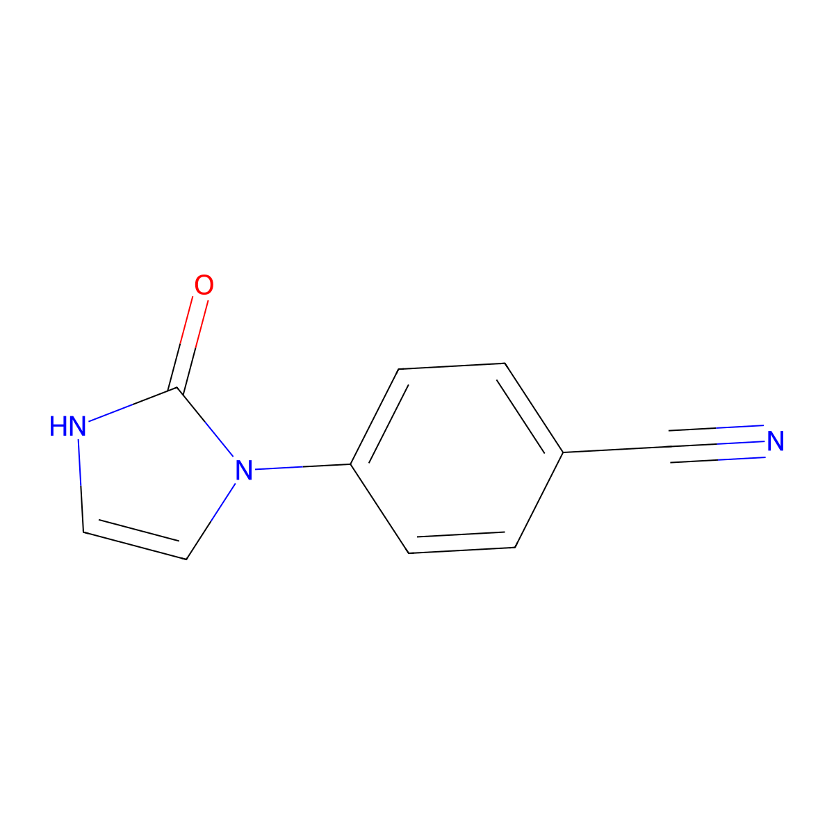 4-(2-oxo-2,3-dihydro-1H-imidazol-1-yl)benzonitrile molecular structure, CAS 163918-81-8