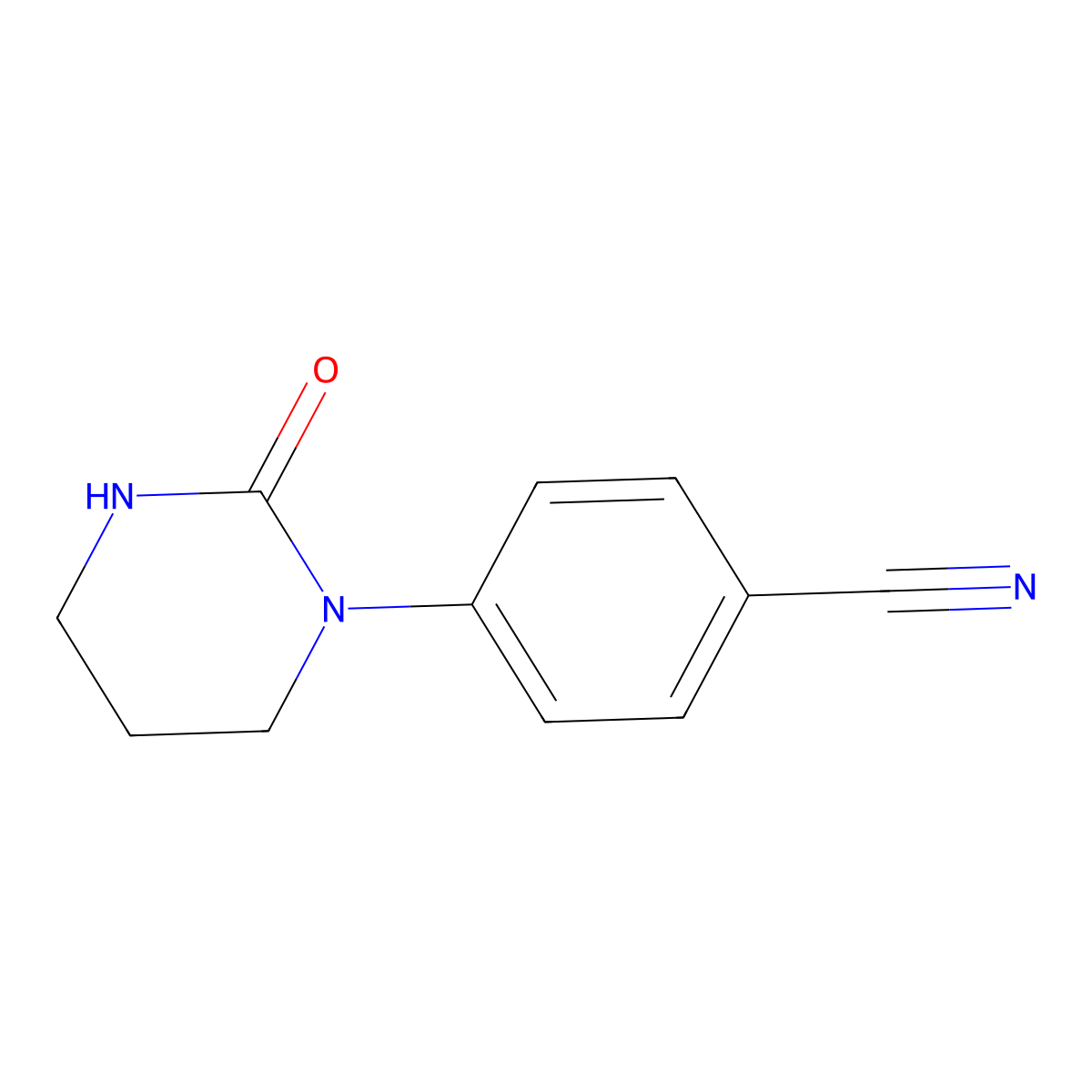 4-(2-Oxo-1,3-diazinan-1-yl)benzonitrile molecular structure, CAS 163918-99-8