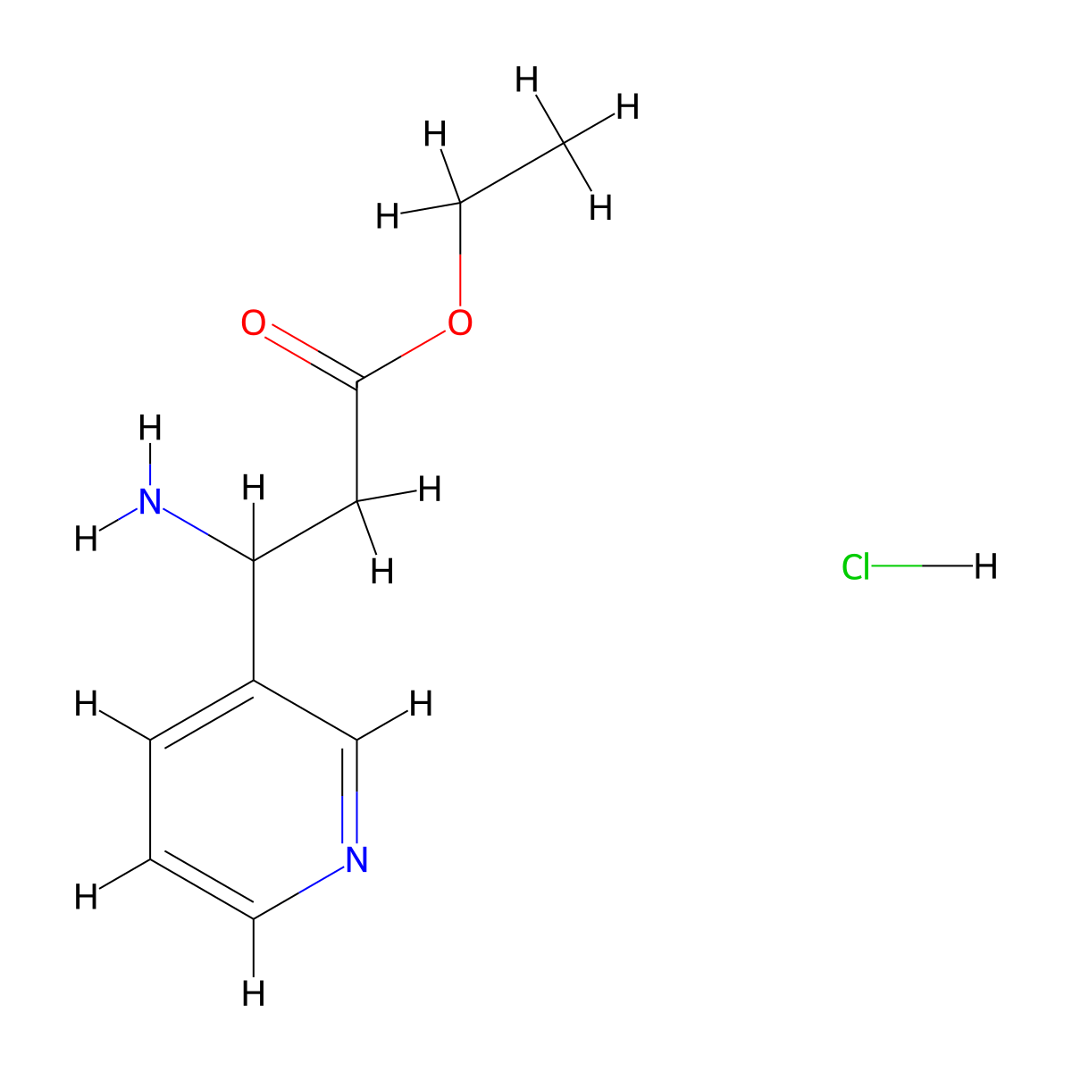 Ethyl 3-amino-3-(3-pyridyl)propionate hydrochloride molecular structure, CAS 163919-14-0