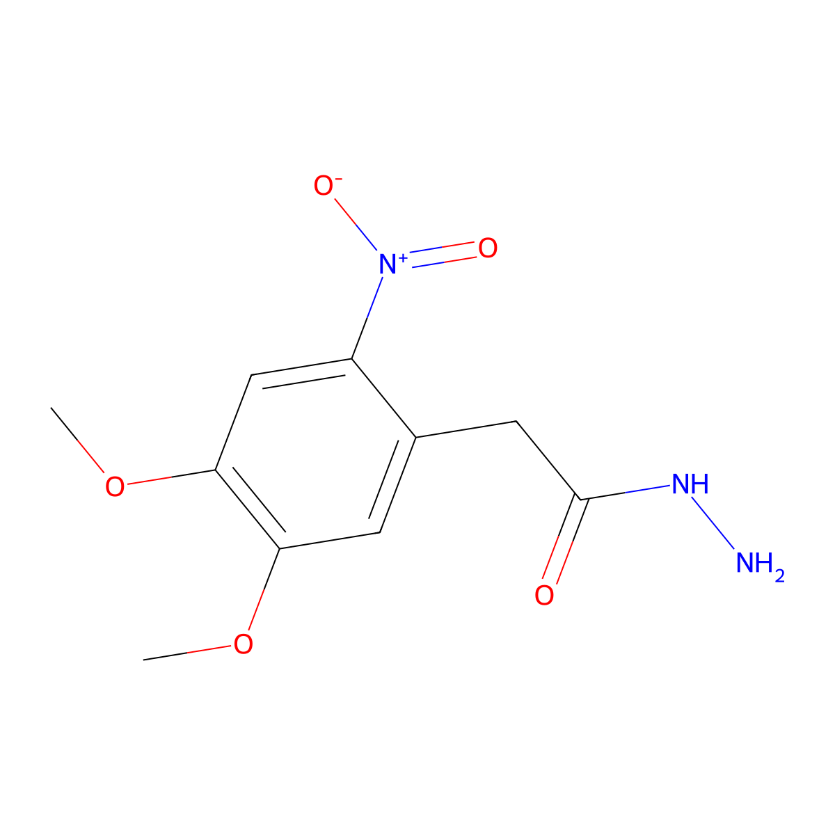 2-(4,5-Dimethoxy-2-nitrophenyl)acetohydrazide molecular structure, CAS 16392-68-0