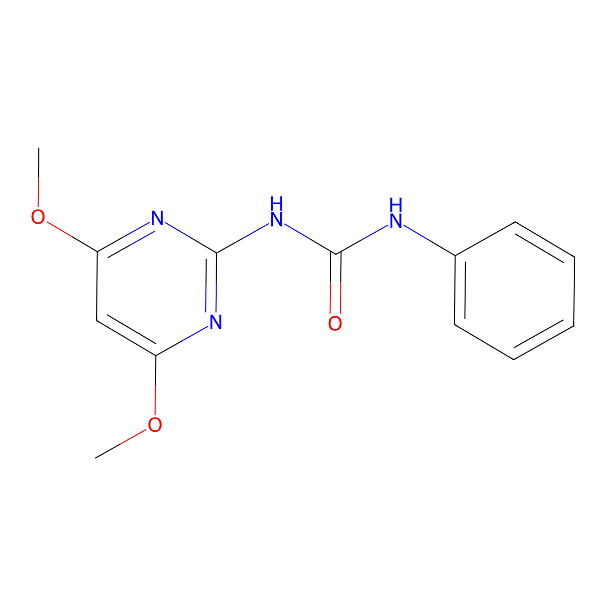 1-(4,6-Dimethoxypyrimidin-2-yl)-3-phenylurea molecular structure, CAS 163920-04-5