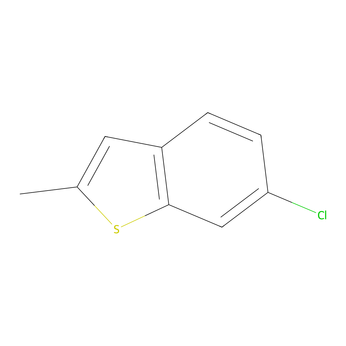 Benzo[b]thiophene, 6-chloro-2-methyl- molecular structure, CAS 1639204-61-7