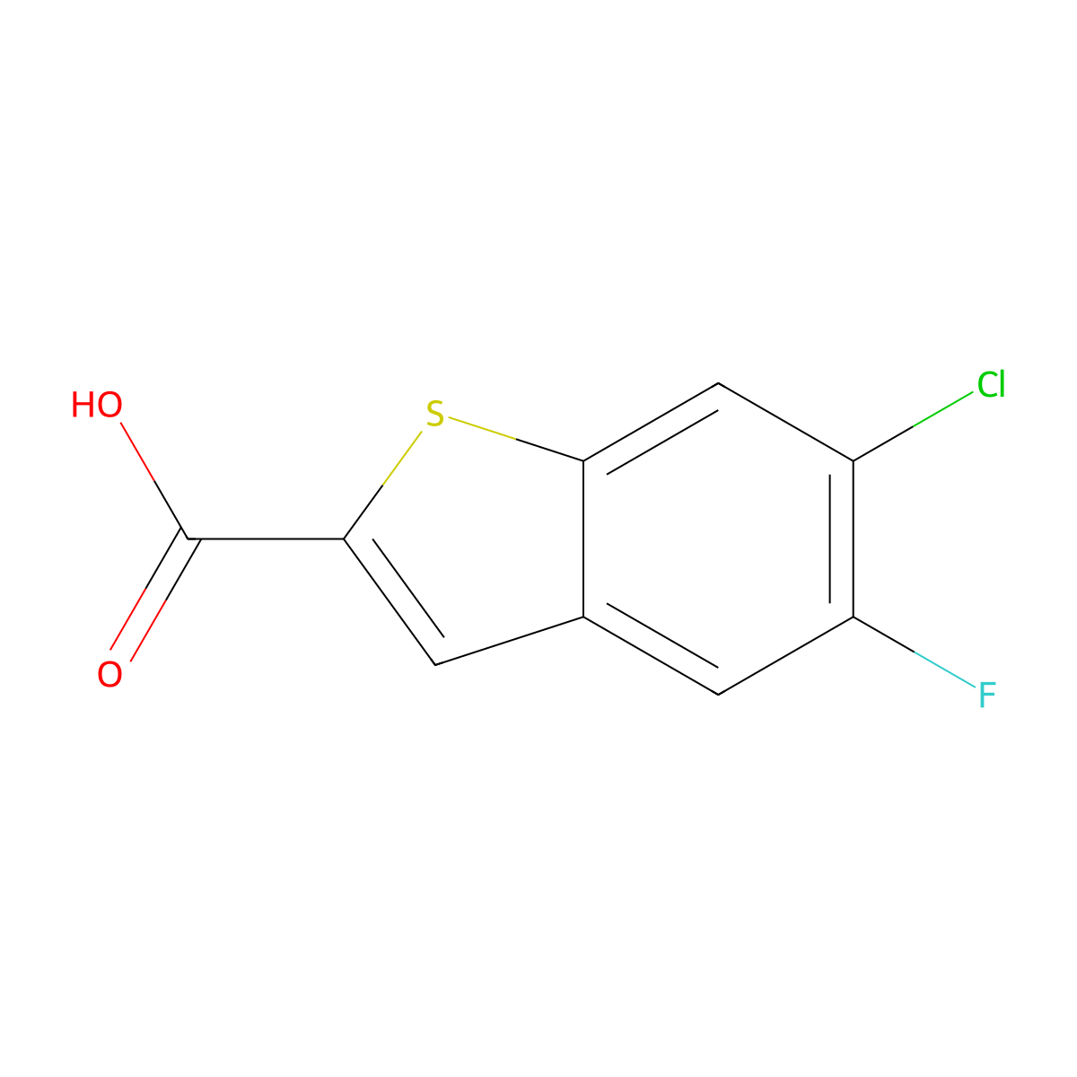 6-Chloro-5-fluorobenzo[b]thiophene-2-carboxylic acid molecular structure, CAS 1639204-67-3