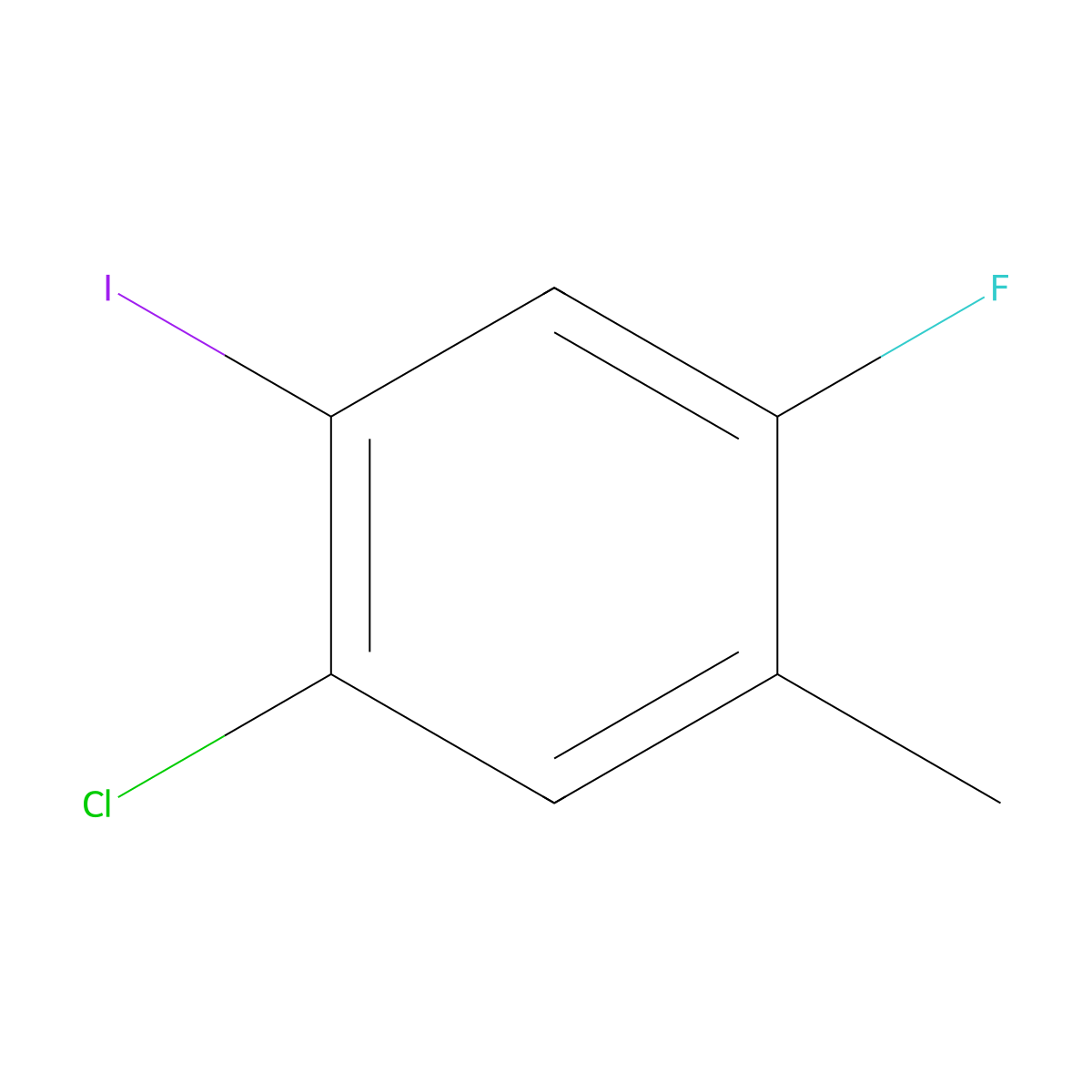 1-Chloro-4-fluoro-2-iodo-5-methylbenzene molecular structure, CAS 1639204-71-9