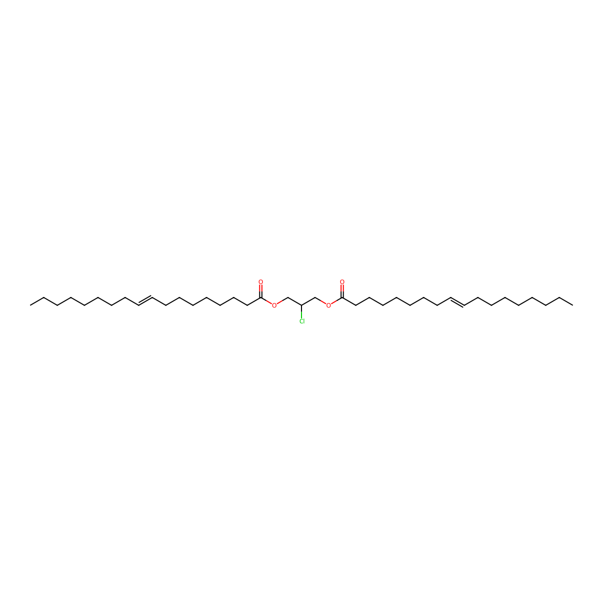 [2-chloro-3-[(E)-octadec-9-enoyl]oxypropyl] (E)-octadec-9-enoate molecular structure, CAS 1639207-42-3