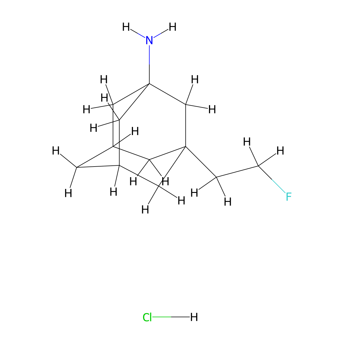 Fluoroethylnormemantine (hydrochloride) molecular structure, CAS 1639210-25-5