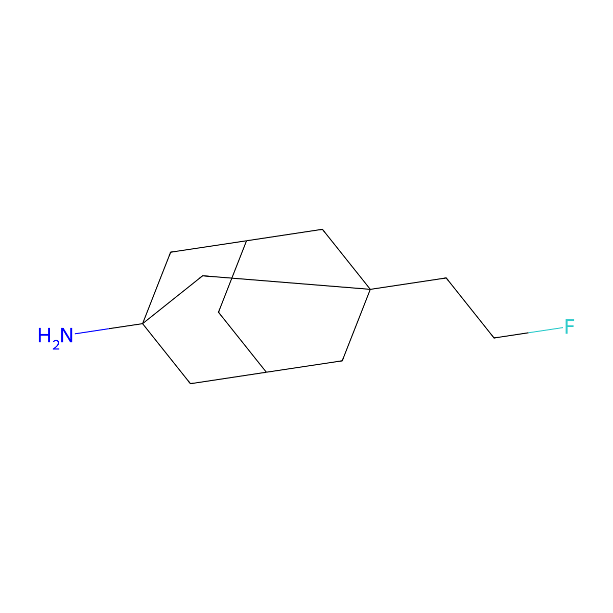 Fluoroethylnormemantine molecular structure, CAS 1639210-26-6