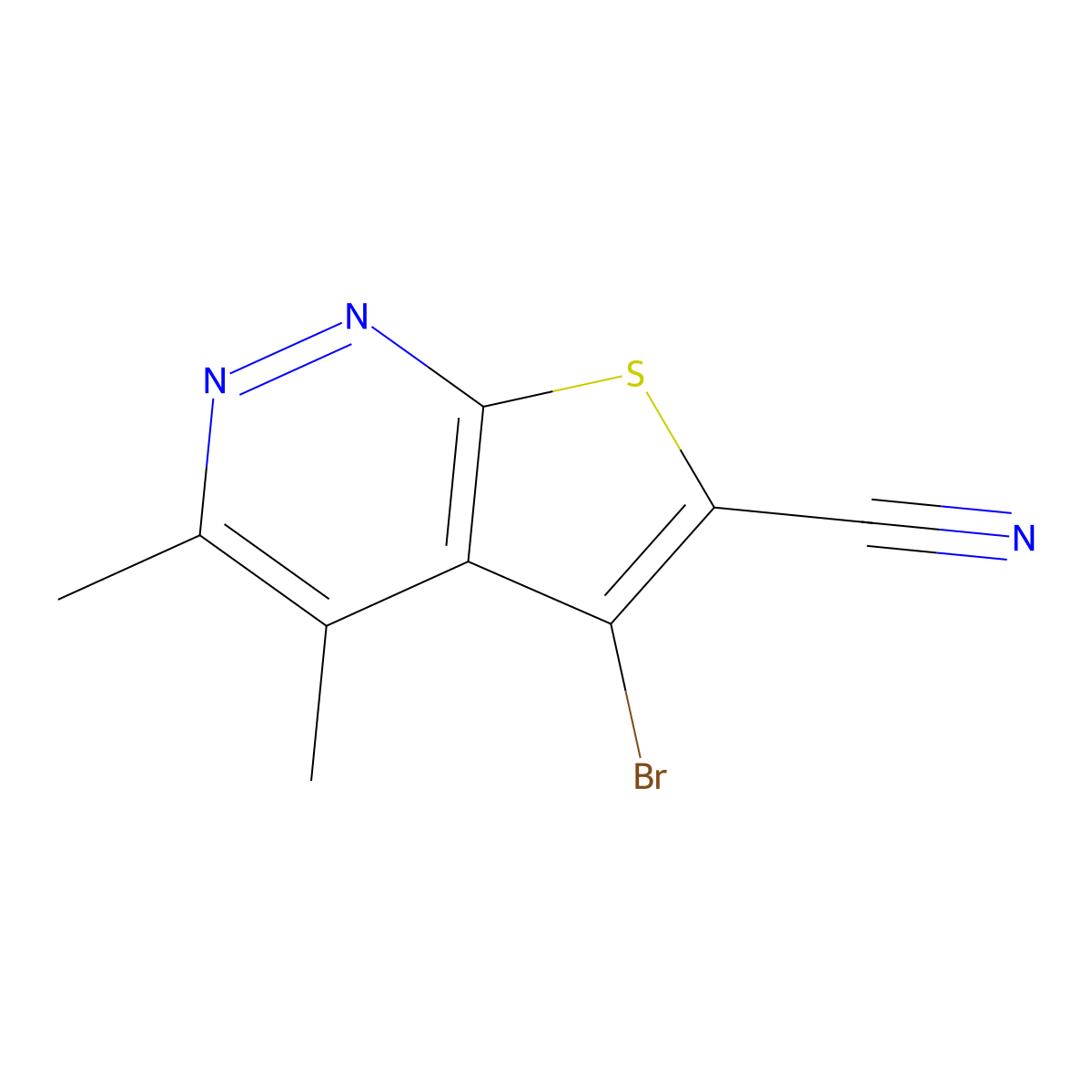 5-Bromo-3,4-dimethylthieno[2,3-c]pyridazine-6-carbonitrile molecular structure, CAS 1639210-89-1