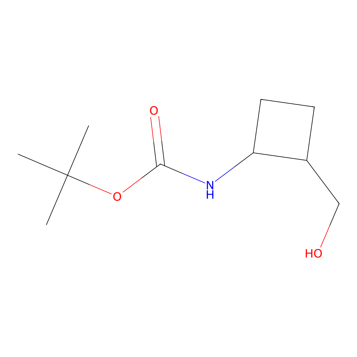 tert-butyl N-[cis-2-(hydroxymethyl)cyclobutyl]carbamate molecular structure, CAS 1639216-79-7