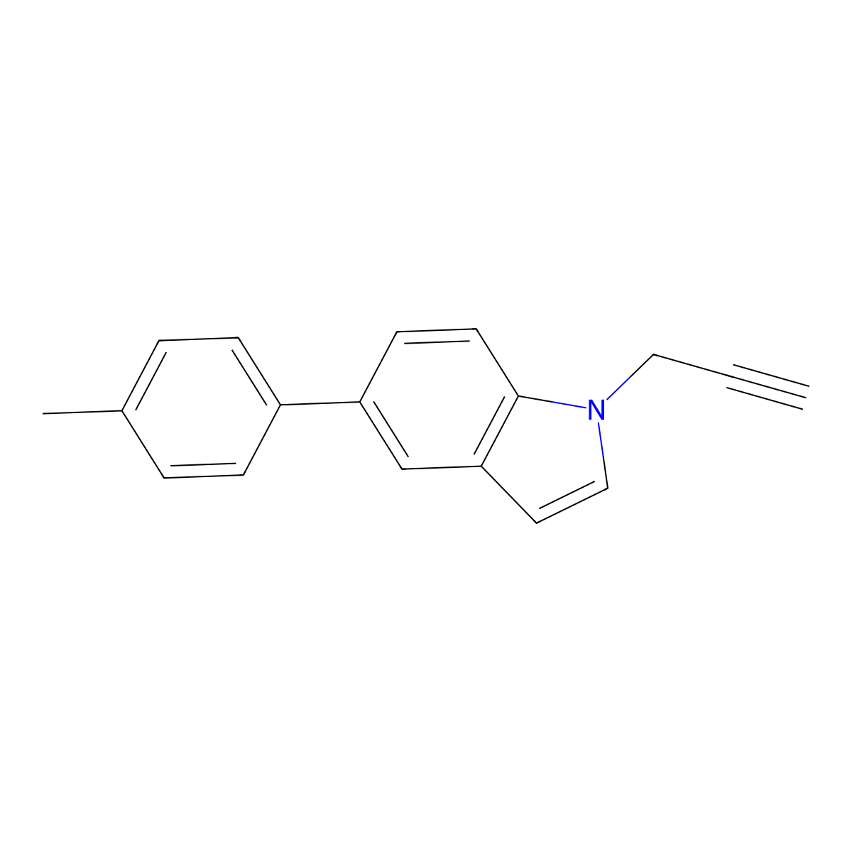 5-(4-methylphenyl)-1-(prop-2-yn-1-yl)-1H-indole molecular structure, CAS 1639241-13-6