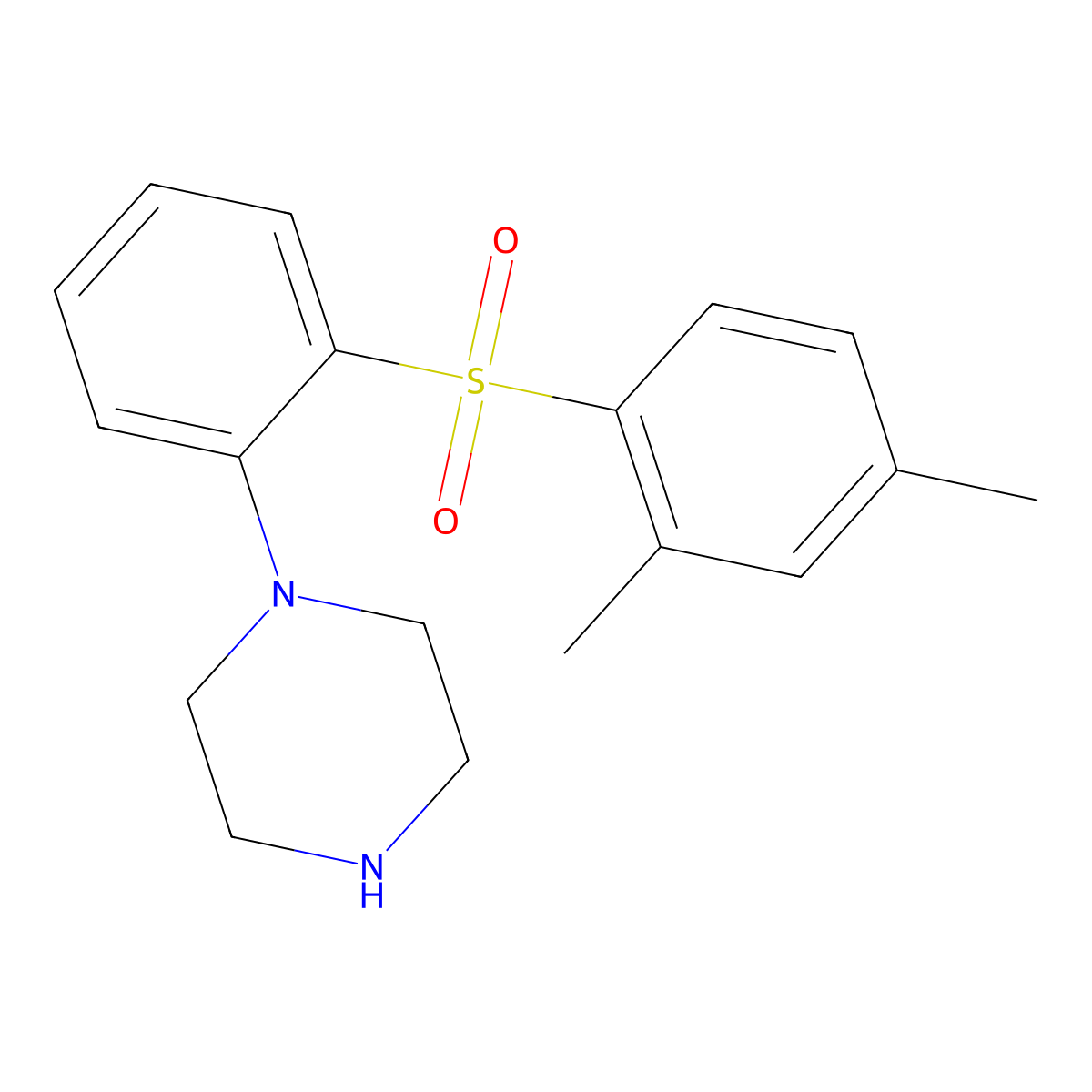 1-[2-(2,4-Dimethylphenyl)sulfonylphenyl]piperazine molecular structure, CAS 1639263-80-1