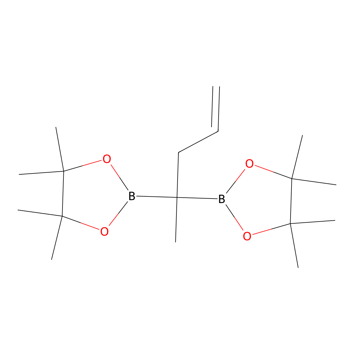 4,4,5,5-Tetramethyl-2-[2-(4,4,5,5-tetramethyl-1,3,2-dioxaborolan-2-yl)pent-4-en-2-yl]-1,3,2-dioxaborolane molecular structure, CAS 1639265-80-7