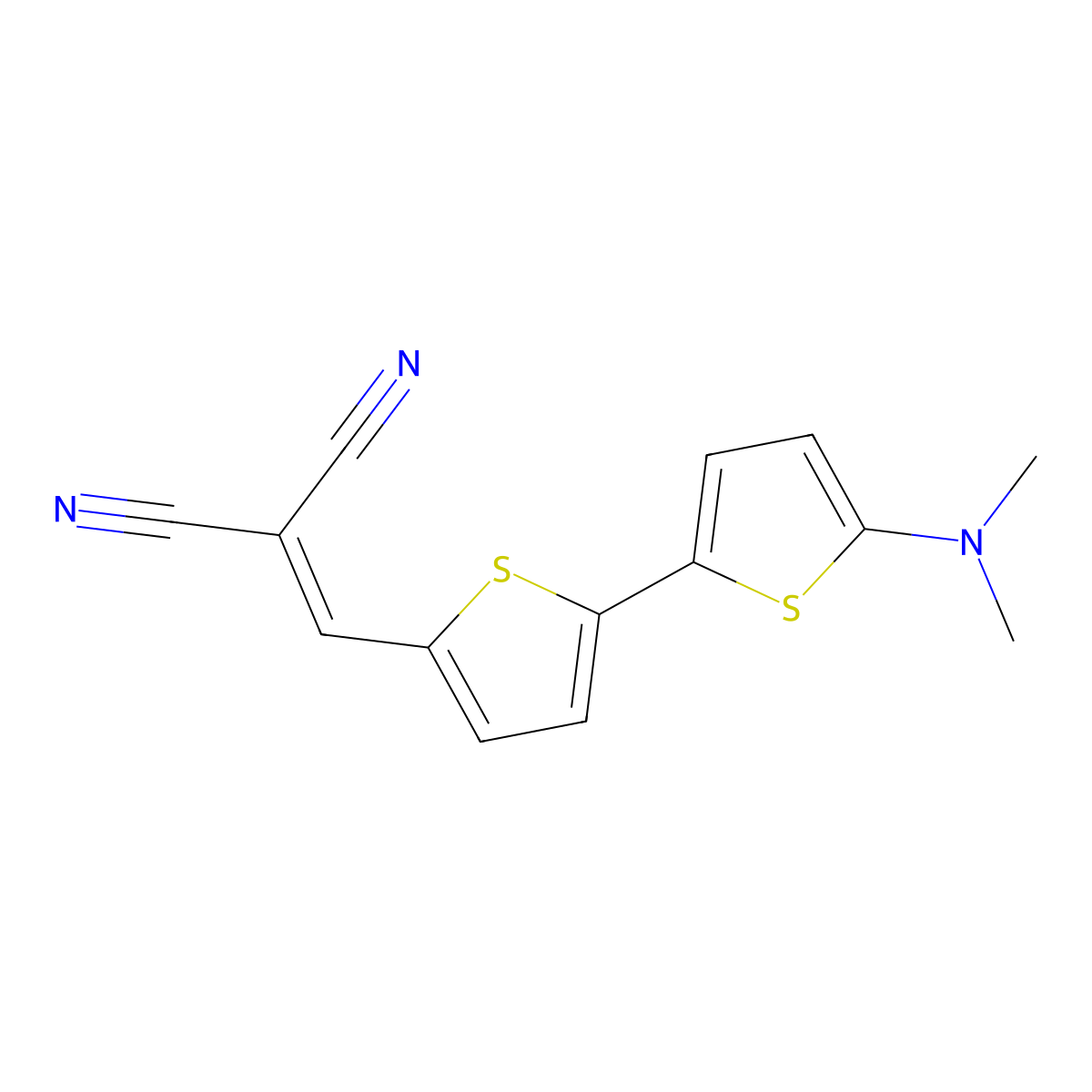 2-[[5-[5-(Dimethylamino)thiophen-2-yl]thiophen-2-yl]methylidene]propanedinitrile molecular structure, CAS 163928-46-9